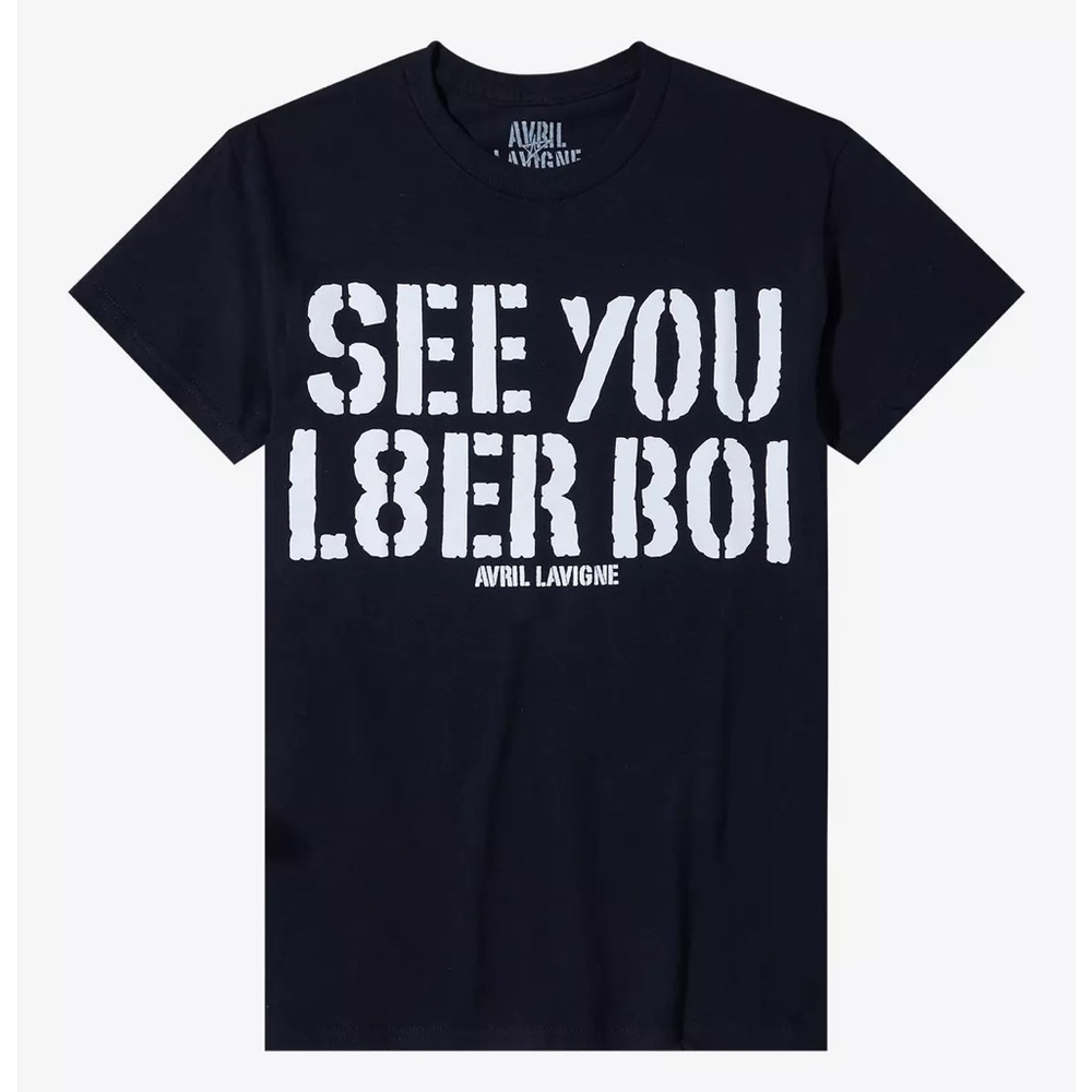 ISO Avril Lavigne L8er Boi Boyfriend Fit Girls T-Shirt Hot Topic Small